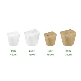 Paper Take-Out Container 100% ECO Kraft 16Oz/480ml (50 Units)