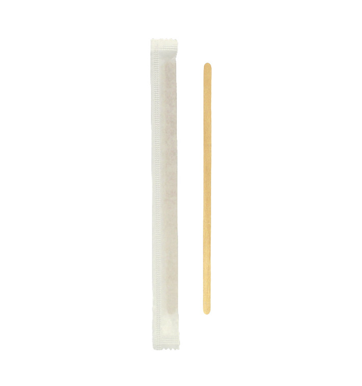 Wooden Coffee Stirrer Wrapped 14cm (500 Units) Wooden Coffee Stirrer Wrapped 14cm (500 Units)
