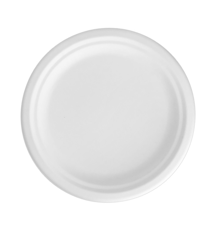 Sugarcane Plate Ø2C White Ø22,5 cm (50 Units) Sugarcane Plate Ø2C White Ø22,5 cm (50 Units)