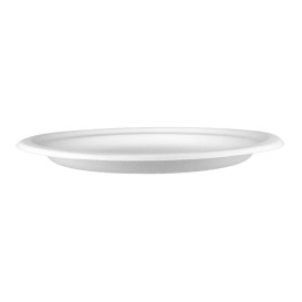 Sugarcane Plate Ø2C White Ø22,5 cm (50 Units) 