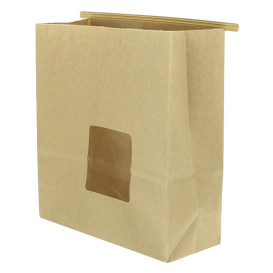 Paper Bag without Handle Kraft and Window 20+8x23cm (500 Uds)