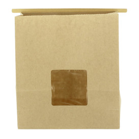 Paper Bag without Handle Kraft and Window 20+8x23cm (500 Uds)