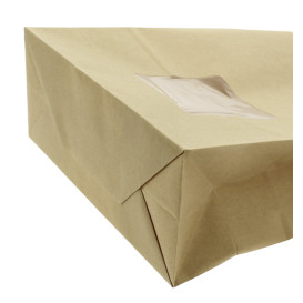 Paper Bag without Handle Kraft and Window 20+8x23cm (500 Uds)