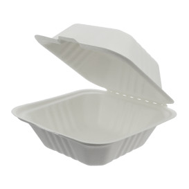 Sugarcane Burger Box White 152x153x77mm (125 Units)