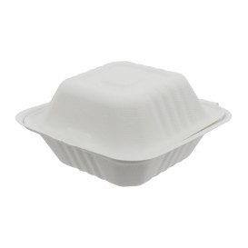 Sugarcane Burger Box White 152x153x77mm (125 Units)