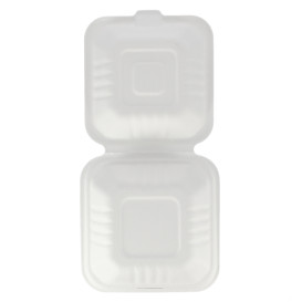 Sugarcane Burger Box White 152x153x77mm (125 Units)