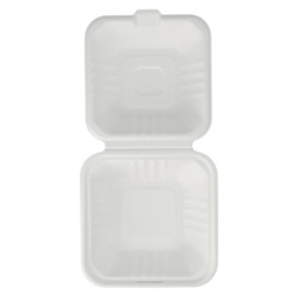 Sugarcane Burger Box White 152x153x77mm (125 Units)