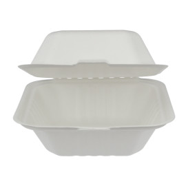 Sugarcane Burger Box White 152x153x77mm (500 Units)