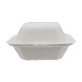 Sugarcane Burger Box White 152x153x77mm (500 Units)