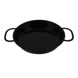 Serving Mini Paella Pan Tray Black PP 15cm (150 Units)
