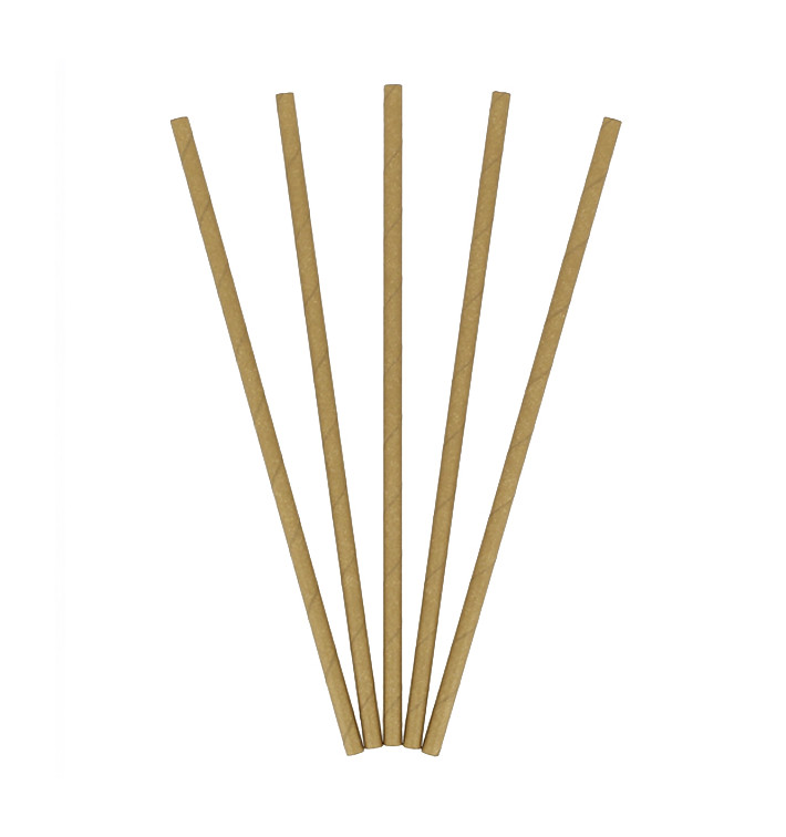 Paper Straw Straight Kraft Ø0,6cm 21cm (100 Units) Paper Straw Straight Kraft Ø0,6cm 21cm (100 Units)