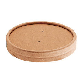 Kraft Carton Lid for 8Oz/250ml and 12Oz/350ml Carton Pots (500 Units)