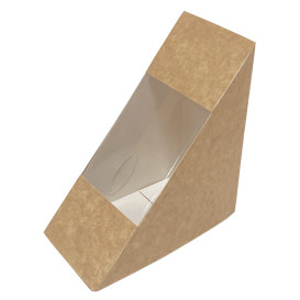 Paper Take-Out Container with Window Kraft 125x65x125mm (500 Units) 