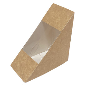 Paper Take-Out Container with Window Kraft 125x75x125mm (500 Units) 