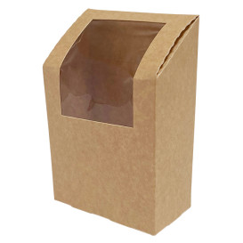 Paper Take-Out Container with Window Kraft for Wrap 90x50x130mm (500 Units) 