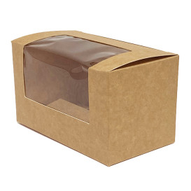 Kraft Carton Box with Window 125x70x70mm (500 Units)