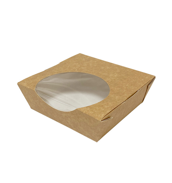 Kraft Cardboard Salad Bowl with Window 500ml (250 Units) Kraft Cardboard Salad Bowl with Window 500ml (250 Units)