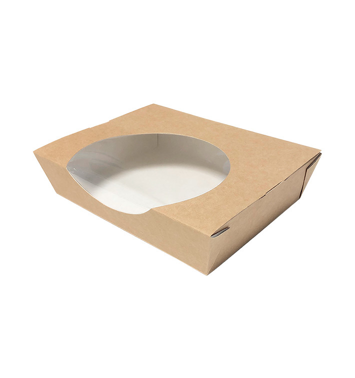 Kraft Cardboard Salad Bowl with Window 750ml (250 Units) Kraft Cardboard Salad Bowl with Window 750ml (250 Units)