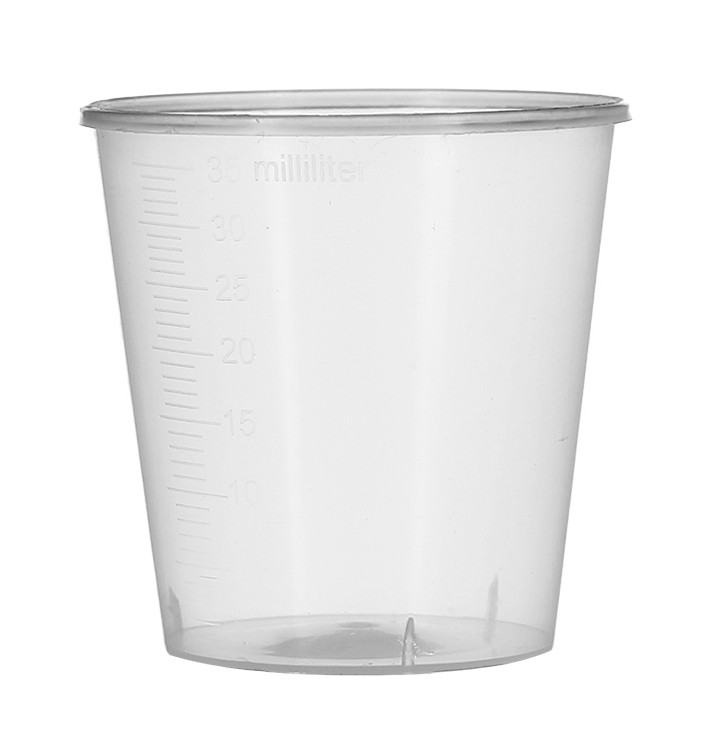 Plastic Shot PP Graduated Clear 35 ml (2000 Units) Plastic Shot PP Graduated Clear 35 ml (2000 Units)