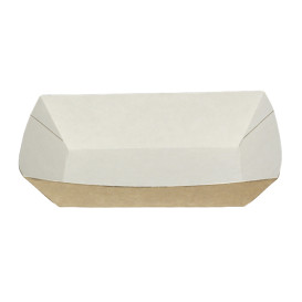 Paper Food Boat Tray Kraft 300ml 11x7x3,5cm (25 Units) 
