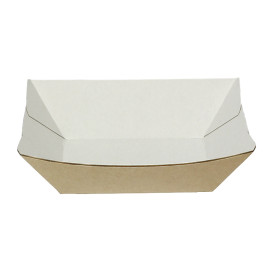 Paper Food Boat Tray Kraft 350ml 10,6x7,3x4,5cm (1000 Units)