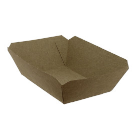 Paper Food Boat Tray Kraft-Kraft 250ml 9,6x6,5x4,2cm (25 Units) 