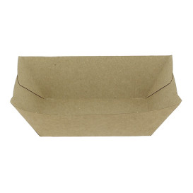 Paper Food Boat Tray Kraft-Kraft 350ml 10,6x7,3x4,5cm (25 Units) 