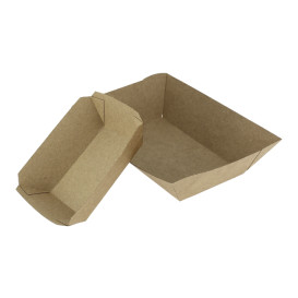 Paper Food Boat Tray Kraft-Kraft 250ml 9,6x6,5x4,2cm (25 Units) 