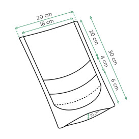 Paper Doypack Kraft with self closing and Window 20+10x30cm (50 Units)