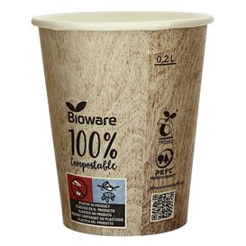 Paper Cup PLA "BioWare" Eco-Friendly 9 Oz/270ml Ø8,0cm (1000 Units)