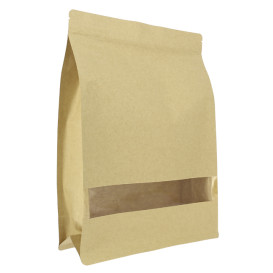 Paper StandUp Kraft with self closing and Window 25+10x35cm (50 Units)