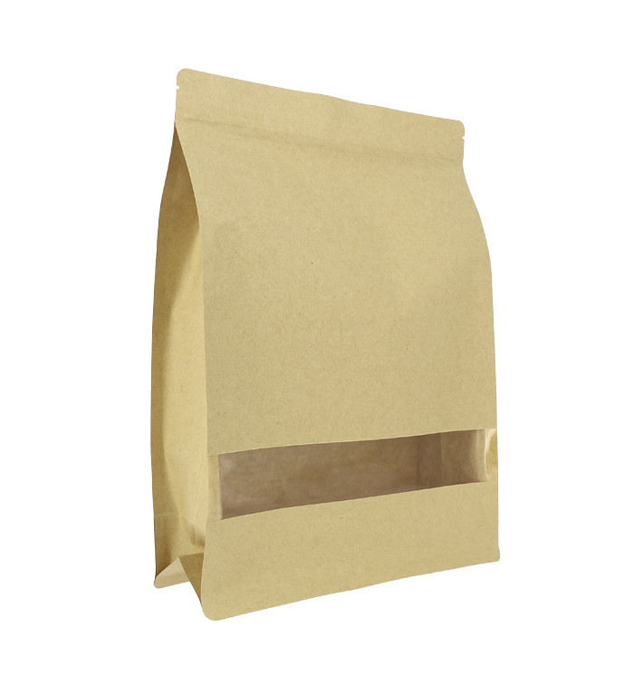 Paper StandUp Kraft with self closing and Window 25+10x35cm (50 Units) Paper StandUp Kraft with self closing and Window 25+10x35cm (50 Units)
