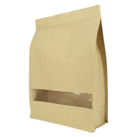 Paper StandUp Kraft with self closing and Window 25+10x35cm (50 Units)