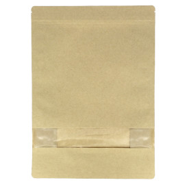 Paper StandUp Kraft with self closing and Window 25+10x35cm (50 Units)