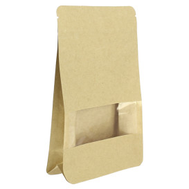 Paper StandUp Kraft with self closing and Window 12+6x20cm (1000 Units)