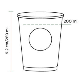 Paper Cup PLA "BioWare" Eco-Friendly 9 Oz/280ml Ø8,0cm (1.000 Units)