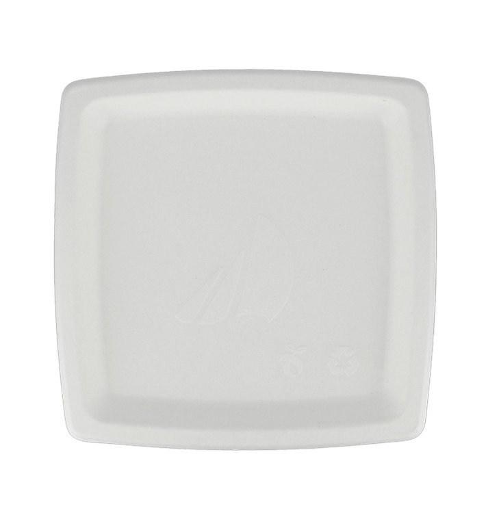 Sugarcane Plate Square shape White 17 cm (1000 Units) Sugarcane Plate Square shape White 17 cm (1000 Units)