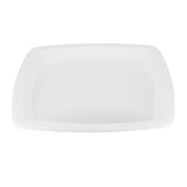 Sugarcane Plate Square shape White 25 cm (125 Units)  