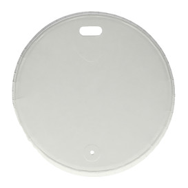 Travel Lid with White Paper Hole Ø9cm (100 Units) 