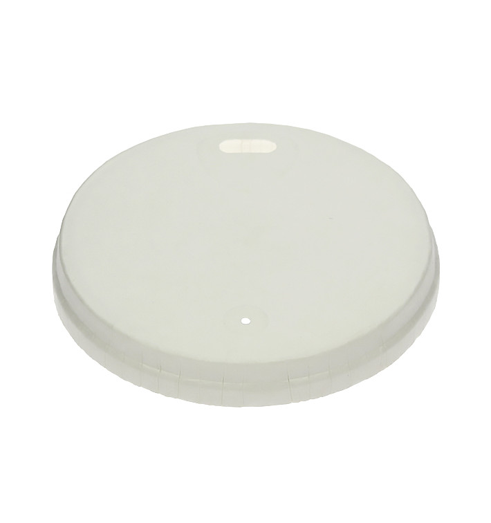 Travel Lid with White Paper Hole Ø8cm (100 Units) Travel Lid with White Paper Hole Ø8cm (100 Units)