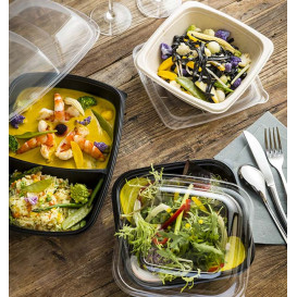 Plastic Deli Container PP Black 600ml 23x16,5cm (75 Units)  