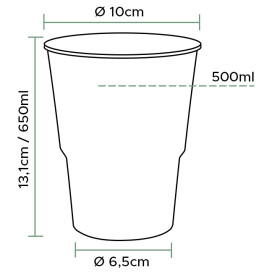 Plastic Cup PP Clear 650ml (50 Units) 