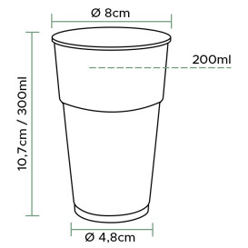 Plastic Cup PP Clear 300ml (100 Units)  