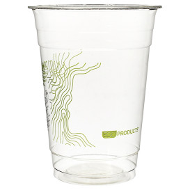 Cornstarch Cup PLA "Green Stripe" 470ml (50 Units)