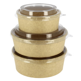 Paper Container Kraft-Kraft + RPET Lid 25 Oz/750 ml (300 Units) Paper Container Kraft-Kraft + RPET Lid 25 Oz/750 ml (300 Units)