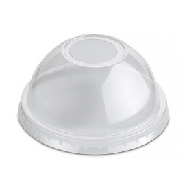 Plastic Dome Lid with Hole PP Crystal Ø7,9cm (100 Units)