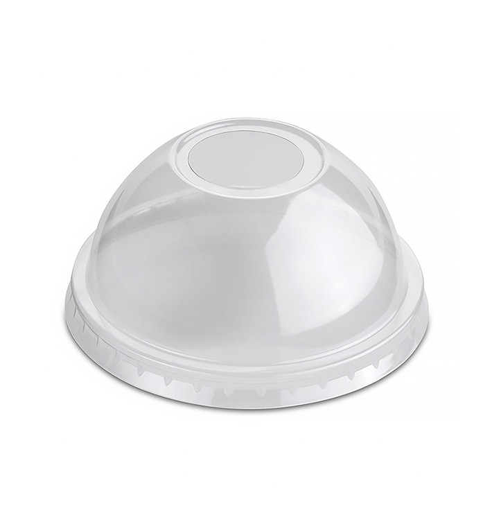 Plastic Dome Lid with Hole PP Crystal Ø7,9cm (1.000 Units) Plastic Dome Lid with Hole PP Crystal Ø7,9cm (1.000 Units)