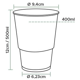 Plastic Cup PP Clear 500ml Ø9,4cm (50 Units) 