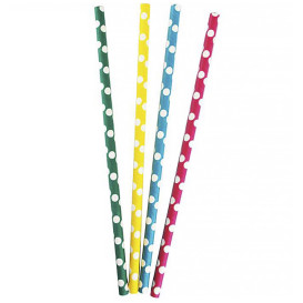 Paper Straw Straight "Points" Assorted Ø0,8cm 24cm (3.000 Units)
