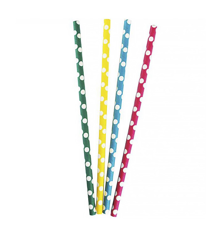 Paper Straw Straight "Points" Assorted Ø0,8cm 24cm (3.000 Units) Paper Straw Straight "Points" Assorted Ø0,8cm 24cm (3.000 Units)